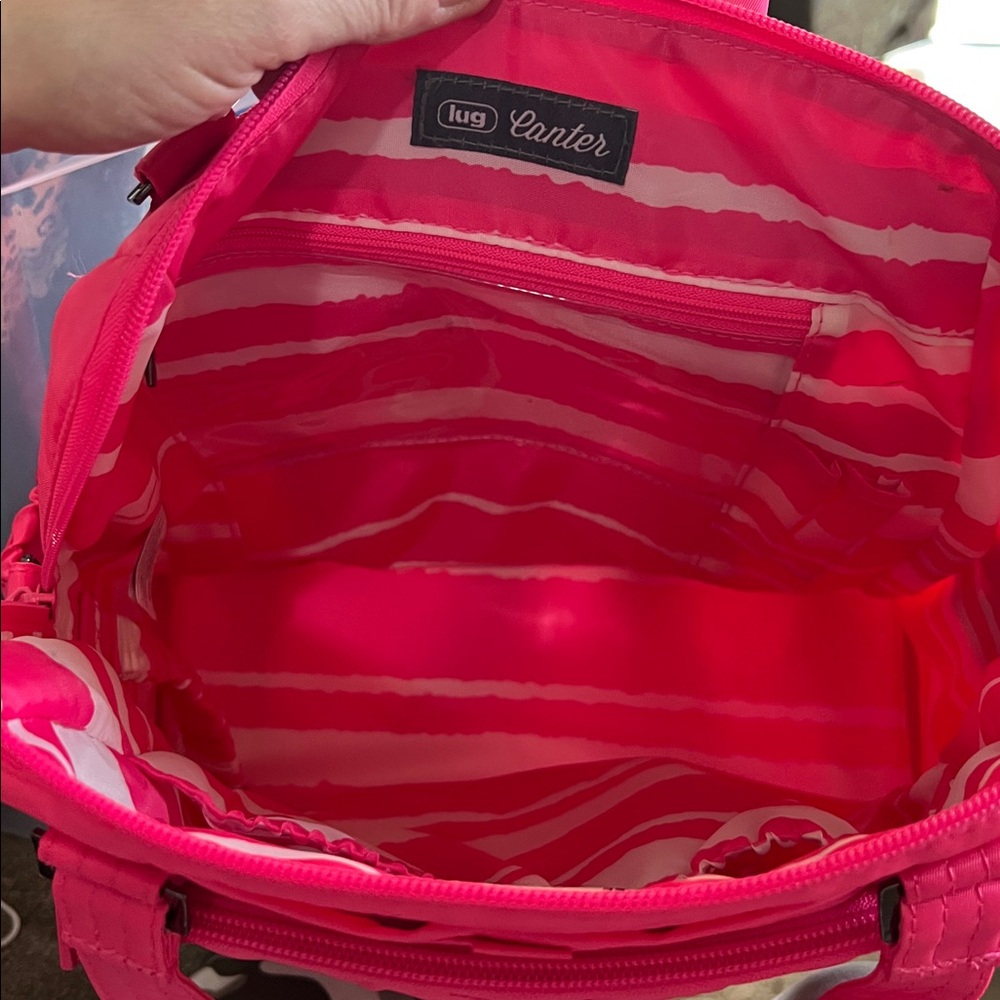 Lug Magenta Canter Quilted Backpack, crossbody and tote. - Picture 9 of 9